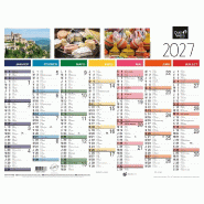 Quo Vadis - Calendrier mural - 2027 - Français - Tradition - Multicolore - 13 mois de janvier à janvier - 27x21 cm - Papier Clairefontaine blanc - m