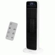 Radiateur soufflant Emerio PTC – Jusqu’à 15 m² – 2 niveaux de chauffe – Oscillation – Télécommande – Minuterie – FH-132333 Blanc/Noi