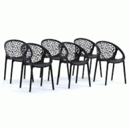 RATTATAN Lot de 6 chaises empilables en polypropylène renforcé de fibre de verre, pour extérieur et jardin,restaurant, cuisine design moderne – A RATTATAN Lot de 6 chaises empilables en polypropylène renforcé de fibre de verre, pour extérieur et jardin,restaurant, cuisine design moderne – A