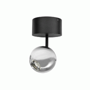 Spot de plafond LED Bora Surface 8,5 W 36° 2700 K Argent, spot sphérique orientable à rendu des couleurs élevé - Beneito & Faure - argenté 84365