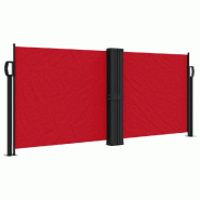 VidaXL Auvent latéral rétractable rouge 100x1000 cm Modèle Atlas Vision Pro - 4004687