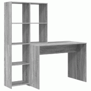 VidaXL Bureau Gris Sonoma 138,5 x 55 x 143 cm Bois d'ingénierie Modèle Titan Balcon - 3337254