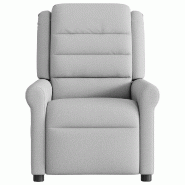 VidaXL Fauteuil de massage inclinable gris nuage tissu Modèle Brivaria - 4015655