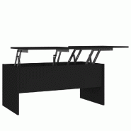 VidaXL Table basse noir 102x50,5x46,5 cm bois d'ingénierie Modèle Grandeur Plus - 809720