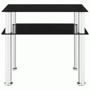 VidaXL Table d'appoint Noir 45x50x45 cm Verre trempé Modèle Luna Signature - 249530