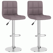 VidaXL Tabourets de bar lot de 2 taupe tissu Modèle Aero Studio - gris 334248