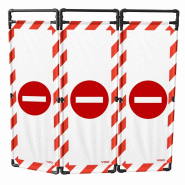 Barrière d'intervention - 3 panneaux - 1800 / PVC / Interdiction