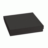 Boîte cadeau noire en carton - L15xP15xH4cm - par 12 - intérieur blanc et coloris chic