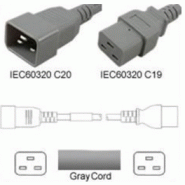 Câble d'alimentation C19/C20 20A GRIS
