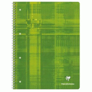 Clairefontaine Lot de 5 Cahier Metric Studium A4+ 225x297, 160p./80 feuilles perforées 90 g/m² reliure intégrale, ligné 8mm - 8256C