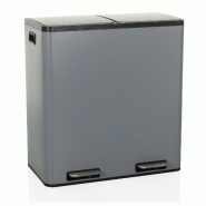 Collecteur de déchets / système de tri sélectif Clean 13 - 60L (2 × 30 L) Gris acier hjh OFFICE - gris acier 741107