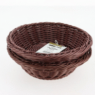Corbeilles polypro tressé rondes "Cola" en lot de 2 - Ø23x6,5cm - par 15