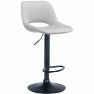 Décoshop26 - Tabouret de bar chaise haute x1 avec repose-pieds en velours gris clair piètement métallique noir 10_0004600 - gris 3000252193182 Décoshop26 - Tabouret de bar chaise haute x1 avec repose-pieds en velours gris clair piètement métallique noir 10_0004600 - gris 3000252193182