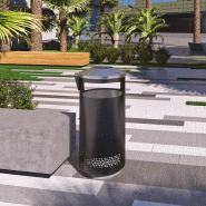 Cendrier corbeille DUBAI - Acier galvanisé et inoxydable 430 - 70 litres