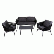 Emh Ensemble lounge Chilly aluminium anthracite – salon extérieur professionnel - gris multi-matériau CHILLYLOUNGANTH
