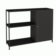 Helloshop26 - Armoire étagère 75 x 100 x 30 cm meuble de rangement métallique noir mat 03_0008919 - noir métal 3000224418282