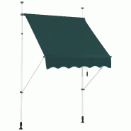 Helloshop26 - Auvent rétractable manuel 150 x 125 cm hauteur réglable 200-300 cm protection solaire moderne en aluminium vert 20_0010453 - 300022619_0