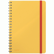 LEITZ Lot de 5 Cahier spiralé Cosy B5, 160p./80 feuilles 100 g/m², ligné, couv. Plastifiée jaune - jaune 45270019