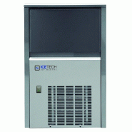 Machine à glaçons 25 kg petit 14 g cube plein. Stockage 6 kg. Carrosserie en acier inoxydable. Condensation à l'air ou à l'eau. ICETECH SS25 - 1676