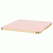 Oviala Business Plateau de table stratifié 70 cm marbre et bord aluminium rose - rose aluminium 114072