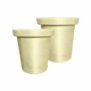 PLAST'UP ROTOMOULAGE Pot de fleurs rond xxl delight 75l- lot de 2 - SABLE - beige 0637962082524