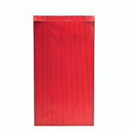 Pochettes cadeaux kraft vergé rouge - 17+7x35cm - par 250 - Emballage rapide et facile