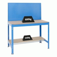 PROREGAL Etabli QUICK-BUFFALO avec paroi à outils | HxLxP 84x120x61cm | Capacité de charge 600kg | Bleu - bleu acier PR_RS100-01 PROREGAL Etabli QUICK-BUFFALO avec paroi à outils | HxLxP 84x120x61cm | Capacité de charge 600kg | Bleu - bleu acier PR_RS100-01