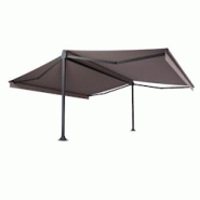 Store double pente Mabay 4,74x2x2,50 M Intersun Motorisé à télécommande Gris anthracite - Taupe 300g/m² - marron aluminium 3662618009911 Store double pente Mabay 4,74x2x2,50 M Intersun Motorisé à télécommande Gris anthracite - Taupe 300g/m² - marron aluminium 3662618009911