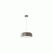 Suspension en métal gris tourterelle poli avec LED CCT à intensité variable intégrée, diamètre 48,5 cm, hauteur réglable jusqu'à 318 cm - Pere Suspension en métal gris tourterelle poli avec LED CCT à intensité variable intégrée, diamètre 48,5 cm, hauteur réglable jusqu'à 318 cm - Pere