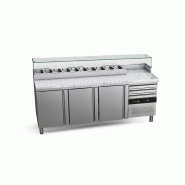 Table réfrigérée positive 505L compacte 700 mm pour pizzas avec 3 portes Fagor Professional - jeu de 4 roulettes