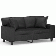 VidaXL Canapé 2 places avec oreillers décoratifs noir 120cm similicuir Modèle AbriEternel 390 - 3200861