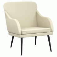 VidaXL Fauteuil Crème 63x76x80 cm Similicuir Modèle Orion Office - 351425