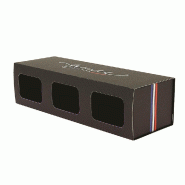 Boite fourreau carton "Elegance" 3 fenêtres 25,8x6,5x8,6 cm - par 60