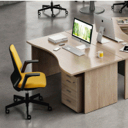 Bureau vague Idea - Quadrifoglio - 160, Blanc, Droite