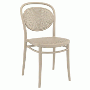 Chaise empilable d'extérieur en polypropylène Venise coloris Taupe