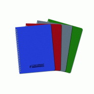 CONQUERANT Lot de 10 Cahier Classique PP rel. Intégrale 17x22, 100p./50 feuilles 90g/m², quadrillé 5x5, coloris assortis (4) - 3020120133652
