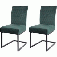 Décoshop26 - Ensemble de 2 chaises de salle à manger chaise visiteur en acier design moderne velours thermolaqué vert CDS04489 - 3000403769600 Décoshop26 - Ensemble de 2 chaises de salle à manger chaise visiteur en acier design moderne velours thermolaqué vert CDS04489 - 3000403769600
