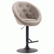 Décoshop26 - Tabouret de bar design moderne forme œuf capitonné avec repose-pieds en métal noir tissu taupe TDB10331 - noir 3000252695396 Décoshop26 - Tabouret de bar design moderne forme œuf capitonné avec repose-pieds en métal noir tissu taupe TDB10331 - noir 3000252695396