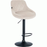 Décoshop26 - Tabouret de bar en velours crème coutures décoratives pivotant support métal noir TDB10668 - noir 3002473032691 Décoshop26 - Tabouret de bar en velours crème coutures décoratives pivotant support métal noir TDB10668 - noir 3002473032691