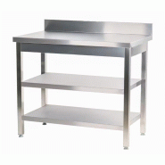 Gasfrit – Table de travail industrielle murale en acier inoxydable avec 2 étagères 1000 x 600 x 850 + 100 mm - inox gf1134 2 estantes Gasfrit – Table de travail industrielle murale en acier inoxydable avec 2 étagères 1000 x 600 x 850 + 100 mm - inox gf1134 2 estantes
