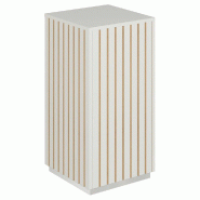 Podium 1 porte push-pull Vertigo T03 MDF naturel et blanc 45x45x90cm