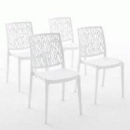 RATTATAN Set 4 Chaises en polypropylène avec fibre de verre empilables pour extérieur et jardin, bar et restaurant, cuisine design moderne - LISA - RATTATAN Set 4 Chaises en polypropylène avec fibre de verre empilables pour extérieur et jardin, bar et restaurant, cuisine design moderne - LISA -
