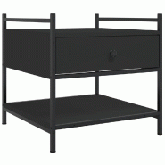 VidaXL Table basse noir 50x50x50 cm bois d'ingénierie Modèle Atlas Office Évasion - 833965