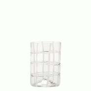 Zafferano Twiddle - Lot De 6 Verres En Verre Soufflé Transparent, 35 Cl - Faits Main Avec Déco Blanche, Lavables Au Lave-Vaisselle - transparent 805