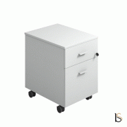 Caisson mobile Torino - Blanc, 2 tiroirs, Oui_0