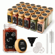 CLP Lot de 24 pots à épices carrés Bois HBT: 10,5x4,5x4,5 cm Nature Bois - Bois manufacturé 326906