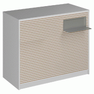 Comptoir Vertigo H T01nat. Spl.Droit L120cm 2tabl.Couliss. 4tab.Amovib. - blanc