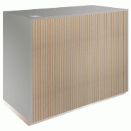 Comptoir Vertigo T01 avec tiroir MDF naturel et gris alu 120x60x93cm
