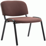 Décoshop26 - Chaise visiteur empilable zone d'attente en tissu marron piètement à 4 pieds en métal noir 10_0003397 - marron métal 3000251562781