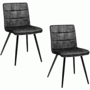 Décoshop26 - Lot de 2 chaises de salle à manger en velours noir rembourrée structure métal noir BUR09097 - noir 3001084369608 Décoshop26 - Lot de 2 chaises de salle à manger en velours noir rembourrée structure métal noir BUR09097 - noir 3001084369608